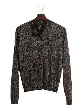 August silk Metallic Black Sparkle Men's Cardigan